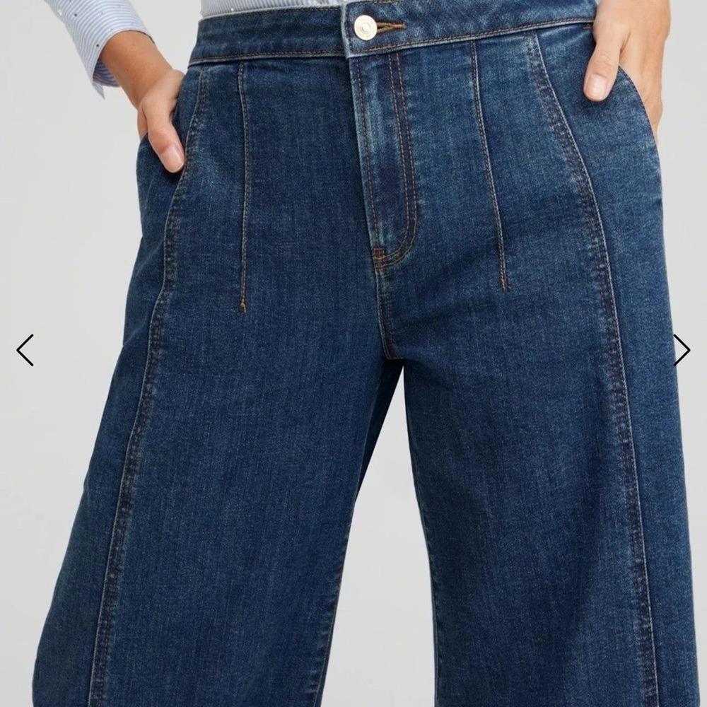 Chico's Dark Blue Flare palazzo Jeans
